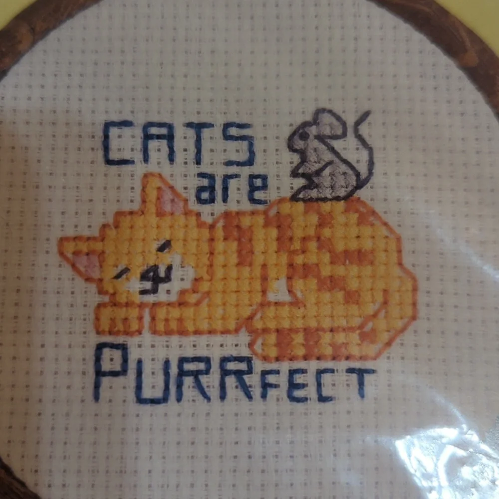 Vintage 1992 Dimensions Stitchables‎ Counted Cross Stitch Kit Purrfect Cat 71039